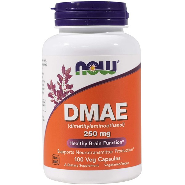 NOW Dmae 250mg , 100 Capsules(Pack of 2)