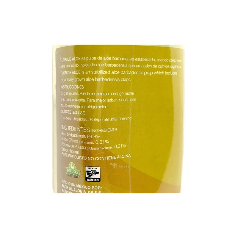 Pulpa De Aloe Vera 100 Aloe Barbadensis Sábila Natural