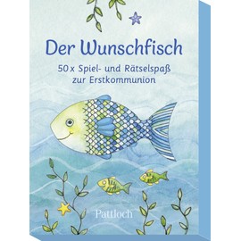 The Wish Fish 50 x Game and Puzzle Fun for First Communion: Card Set and Quiz Game Communion for Children from 8 Years