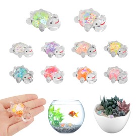 Colourful Small Turtles, Pack of 10 Luminous Turtles, Mini Turtles, Mini Pond Decoration, Luminous Mini Resin Figures, Charming Small Animals Figures as Gifts for Family and Friends