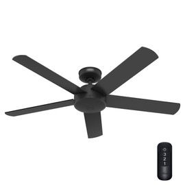 Hunter Fan 52 Inch Black Outdoor/Indoor Ceiling fan with Remote for Porch, Living Room, Office, Kitchen (Renewed)