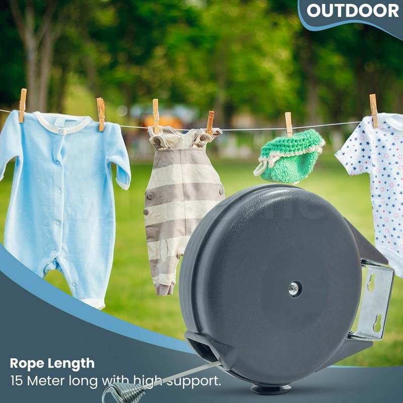 Retractable Clothes Line | Washing Line Retractable Outdoor & Indoor