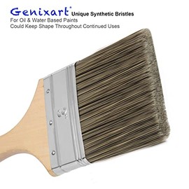 Pincel de pintura de doble grosor de 7,6 cm, para pintar paredes y vallas, mango de madera, para barniz, pasta y gesso