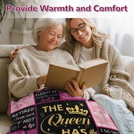 PUYTG Retirement Gift for Woman, Best Retired Gifts for Women, Retired decorations Happy Retirement for Mum Teacher Nurse Coworker, Funny Retire Idea, Retirement Blankets 50x60 Inches