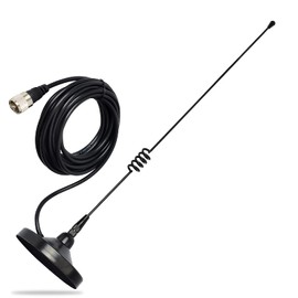 HYSHIKRA Magnetic Mount Antenna, Dual Band 144/430Mhz 19inches Whip Antenna with Magnet Base with 5M/16.4ft RG58 Cable for Yaesu Motorola Icom Midland Mobile Vehicle Transceiver