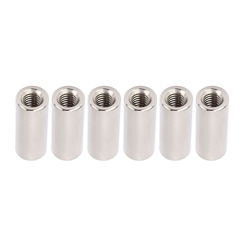20 Pcs Round Connector Nut M6x1.0 10 L25mm Rod Coupling