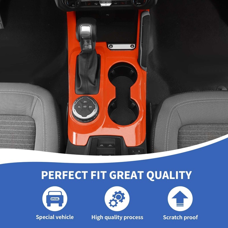 RAZPOY Gear Shift Panel Cover Center Console Cup Holder Trim