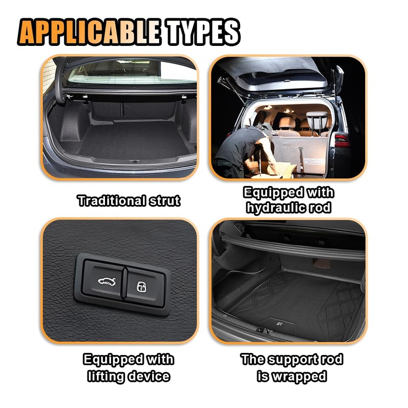 2PCS Car Trunk Lid Metal Spring, Car Adjustable Auto Car
