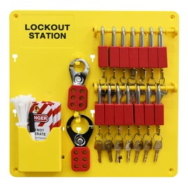 HiLKCO Lockout Tagout Station,Lock Out Tag Out Kits Electrical Industrial Grade OSHA Compliant Storage Panel Set with 1 Loto Station Board,14 Padlocks, 2 Lockout Hasps, 20 Tags,20Ties,1 Pen