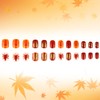 Thanksgiving Press on Nails Short Square Fall Maple Leaf False