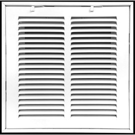 10" X 10" Steel Return Air Filter Grille for 1" Filter - Removable Face/Door - HVAC Duct Cover - Flat" Stamped Face - White [Outer Dimensions: 12.5 X 11.75]