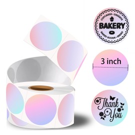 Joatuxul 3×3 Round Thermal Sticker Labels, Self-Adhesive 3 Inch Circle Thermal Labels, Multi-Purpose Thermal Printer Labels for DIY Logo Design,Name Tag,QR Code, 500 Labels/1 Roll, Fantasy Purple