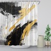 ZWSMZW Black White Abstract Shower Curtain Grey Brushstrokes Modern Oil