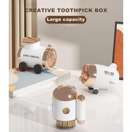 PEFWO Toothpick Holder, Fun Toothpick Dispenser with 350 Toothpicks, Toothpicks Storage Dispensers Box, for Home, Livingroom, Kitchen (Aircraft)