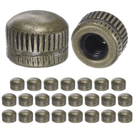 M METERXITY 25-Pack Threaded Cap Nuts, M5x11mm Screw Caps for Light Fixture, Female Knurled Knob Nut for Ceiling Light Cover Replacement/Decorative Lamp Parts, Acorn Screw Top [Matt Black]