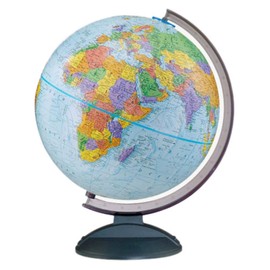 Top Rated Brightly Colored Educational Desktop World Globe- Easy To Read- Scratch Resistant- Raised Surface- 12 Inch Large World Globe - Modern Highest Rated Globe-Black Acrylic Scratch Resistant Base