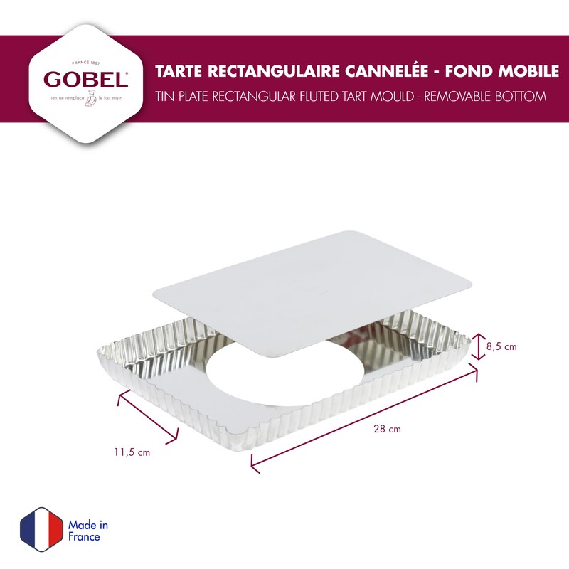 Gobel 290 x 205 mm Fluted Tart Mould Loose Base