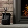 UniFlame Black Fireplace Ash Shovel and Brush Set with Pan