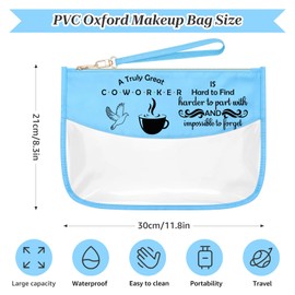 Sazuwu Birthday Gifts for Coworker Friend Makeup Bag Retirement Going Away Leaving Job Gifts for Women Colleague Appreciation Cosmetic Organizer Bag Travel