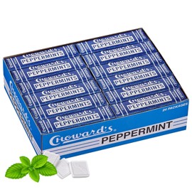 Peppermint Mints Classic Long-Lasting Breath Freshener, Retro Mint Candy, Individually Wrapped Tablets, 15 Mints per Pack(Pack of 24)
