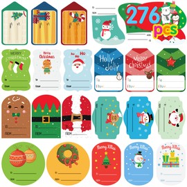 Christmas Gift Tags Self Adhesive Stickers - Christmas Stickers - Xmas Wrapping Paper Decorations Gift Tags for Presents to from Sticker 276Pcs