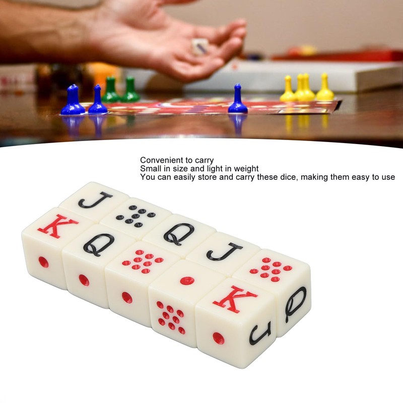 Pack of 20 Spanish Poker Dice, 6-Sided Poker Dice, Spanish