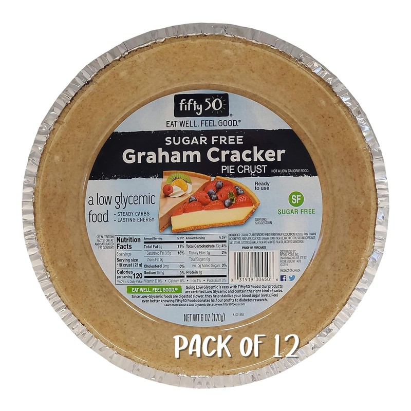Fifty50 Graham Cracker Pie Crust Sugar-Free No Bake for Pumpkin