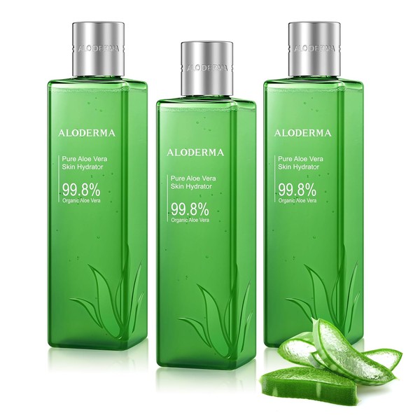 Aloderma Hidratante de piel de aloe vera 99.8 orgnico, embotellado