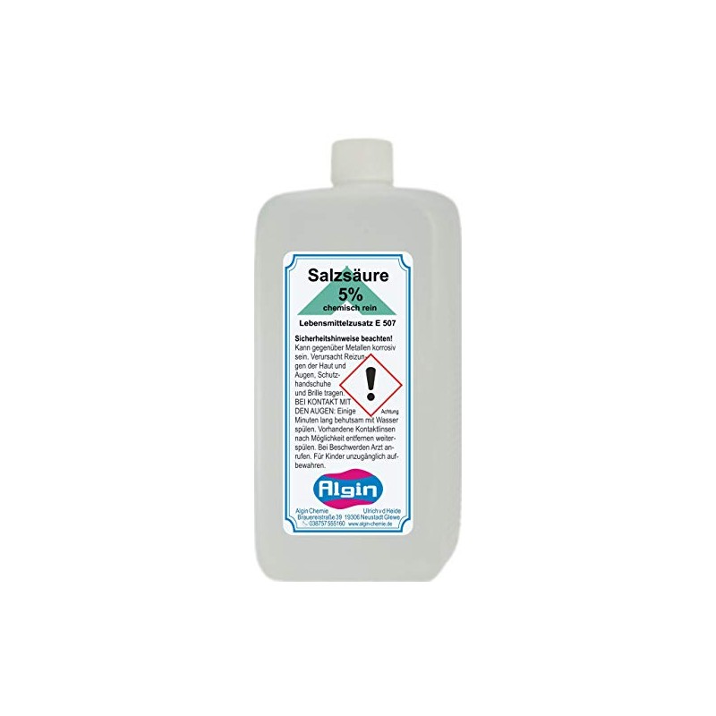 Hydrochloric Acid 5% Chemically Pure PE – Food Supplement E