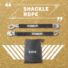 Robbor Soft Shackle 1/2" x 22 inch 56,000 LBS Break Strength, Heavy-Duty Synthetic Road Recovery Soft Shackle Rope with Protective Sleeve Off-Road Towing, ATV, 4x4, Truck, High-Performance Shackle