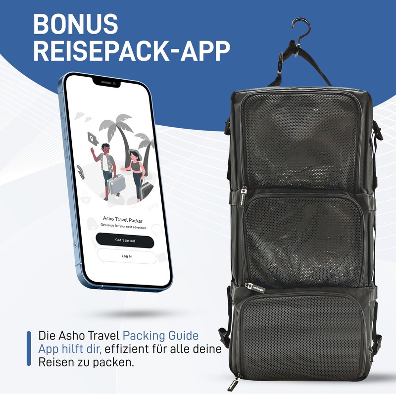 NUMBSUGAR Hanging Packing Cube, Suitcase Organiser for Luggage, Backpack, Hanging