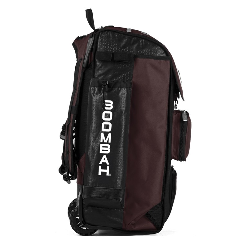 Boombah Catchers Superpack Hybrid Rolling Bat Bag - Black/Maroon -