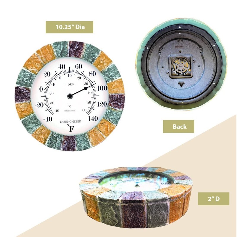 Lily's Home Indoor or Outdoor Large Hanging Wall Clock and