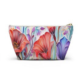 Lily Flowers Makeup Bag - Elegant Floral Accessory Pouch for Women - Mother's Day Gifts from Friends & Family - Serene Cosmetic Case for Birthdays and Special Occasions
