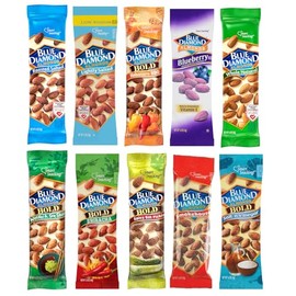 Blue Diamond Almond Variety Packs, 10 Flavors, 1.5 Ounce Bags (Pack of 10)
