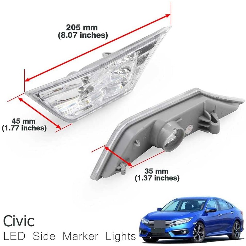 NJSBYL Civic Side Marker Light For Honda Civic Sedan Coupe