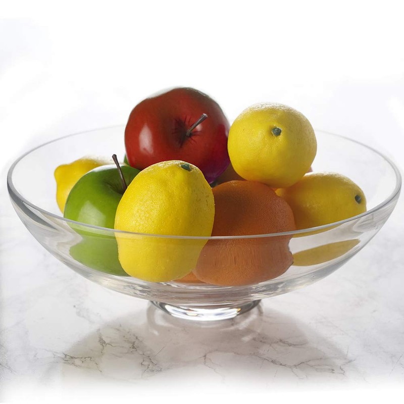 CYS EXCEL Glass Decorative Footed Bowl (H:4.5" D:12") | Fruit