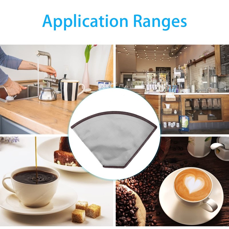 800 Mesh Stainless Steel Coffee Filter, Reusable Foldable Trapezoid Coffee