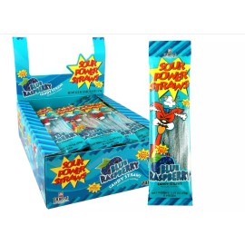 Sour power Candy Straws,  various flavors Straws 1.75 Ounce (Pack of 6) - Blue Raspberry