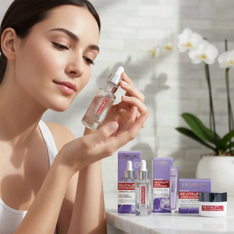 Kit Loréal Revitalift Ácido Hialurónico Suero + Crema + Ojo