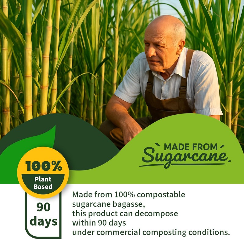 Lxins ECO 9x9 Inch To Go Boxes 75 Pack, Compostable