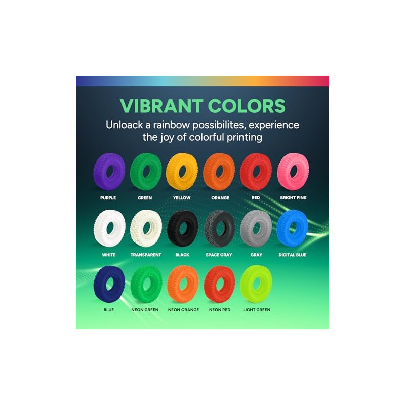 OVERTURE TPU Filament 1.75mm Flexible Roll, 95A Soft 3D Printer