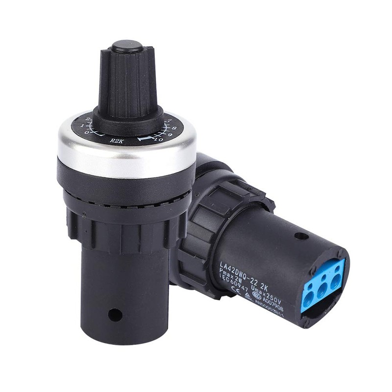 Single Circle 22 mm Potentiometer, 2K Potentiometer, 2W Adjustable Carbon