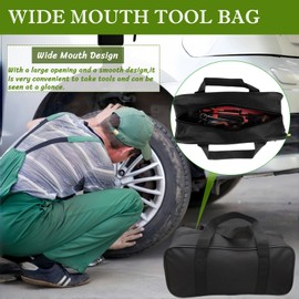 BLIRITEL 15 Inch Wide Mouth Tool Bag, Waterproof Oxford Electrician Tool Bag, Large Capacity Tools Organizer and Storage Handbag, Tool Pouch Tote Bag for Hand Power Tools Car Repair (15 Inch)