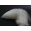 Fosrion Fluffy White Gray Arctic Fox Tail Fur Cosplay Toy
