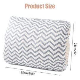 Soft Cotton Cozy Cradle Pillow,AWAVM Cozy Cradle Arm Pillow for Baby Nursing Head Support Pillow Anti-Spitting Breastfeeding and Bottle Feeding Nursing Arm Pillow Gift for Mothers (Gray fine stripes)