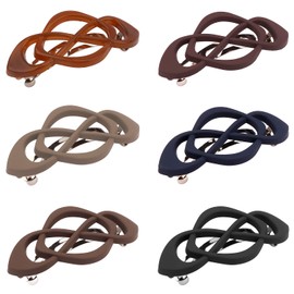 SuPoo 6PCS Vintage French Hair Barrettes for Women Flat Hair Clips Medium Barrette Clips for Fine Thin Hair Neutral Lay Back Hair Accessories Ponytail Holder Clamp