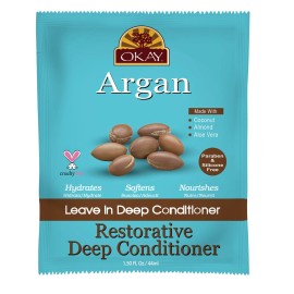 OKAY Argan Oil Leave In Deep Conditioner Shea Butter Coconut Oil 1.5 Fl Oz