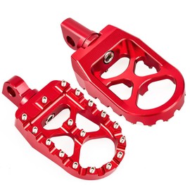 PUCKY CNC Wide Foot Pegs 360° Roating MX Chopper Bobber Style for harley Dyna Sportster Fatboy Iron 883,Red
