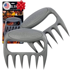 Bear Paws Meat Claws - The Original Meat Shredder Claws for Pulled Pork, USA Made - Easily Lift, Shred, Pull and Serve Pork, Chicken, Brisket and Turkey - Gift for Dad on Christmas! (Gray)